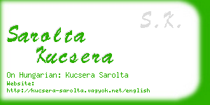 sarolta kucsera business card